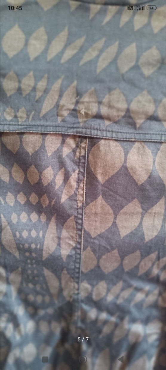 Düğmeli Batik Desenli Denim Hamile Ceketi — görsel 5/7