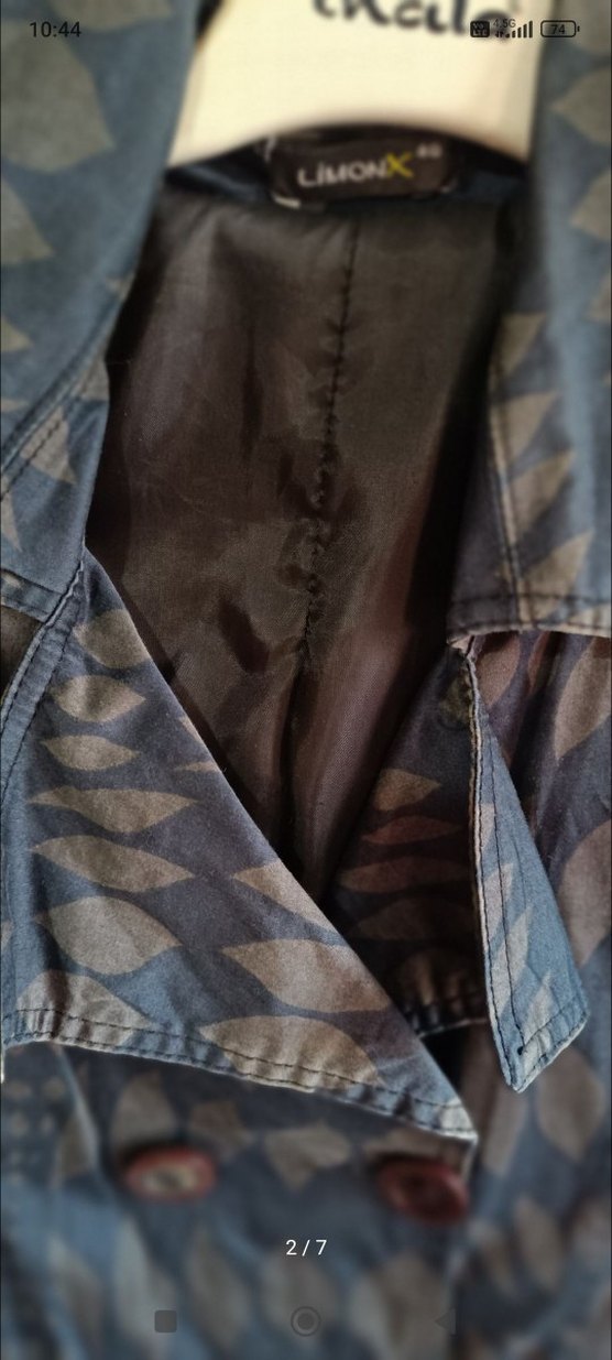 Düğmeli Batik Desenli Denim Hamile Ceketi — görsel 2/7