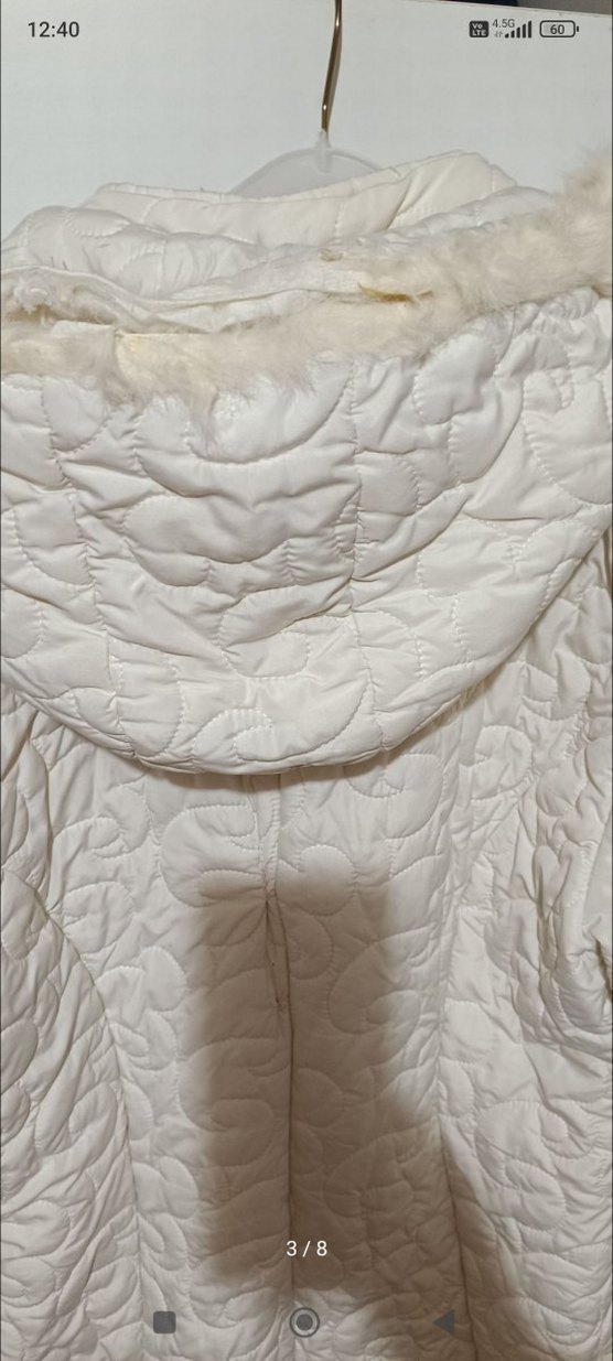 Düğmeli Beyaz Uzun Keten Kadın Ceket - Görsel 4