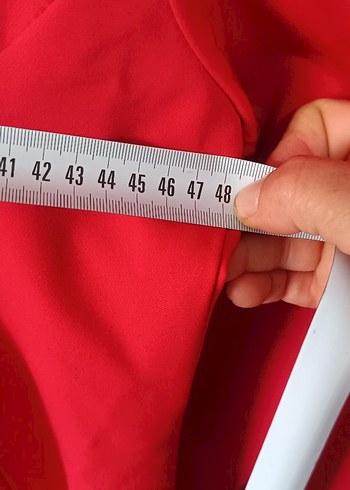 48 Beden Kırmızı V Yaka bayan Bluzu