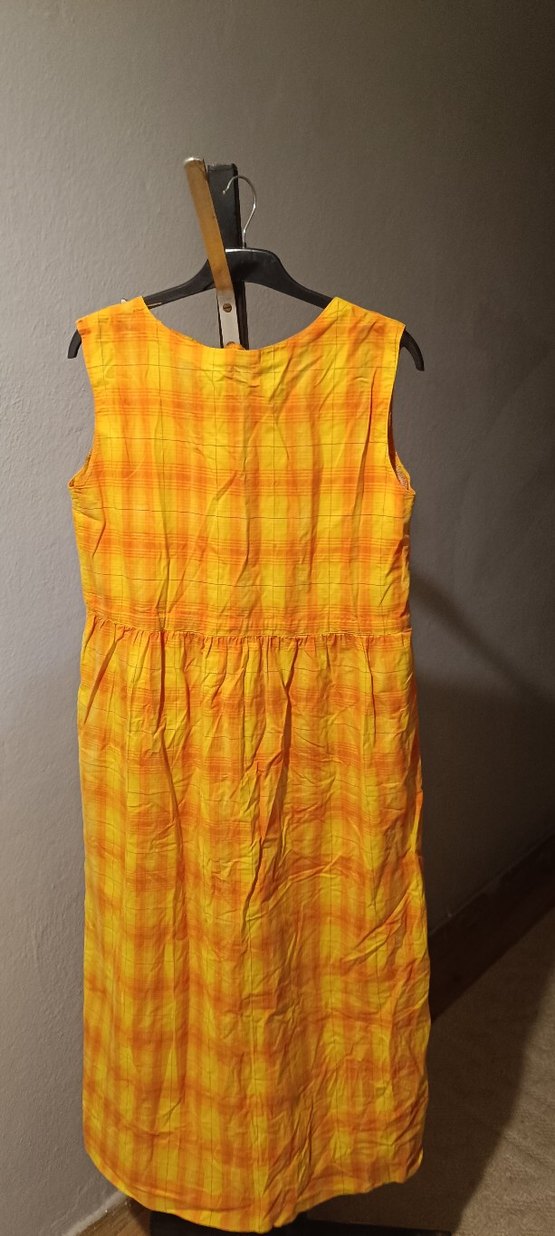 Sarı Uzun Kolsuz Salaş Hamile Elbise - Görsel 4