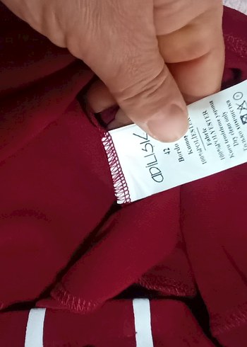 Düğmeli Bordo Hamile Bluzu - Görsel 3