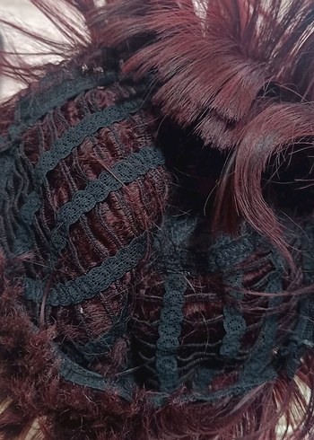 Bordo Püsküllü Bohem Saç Aksesuarı - Görsel 3