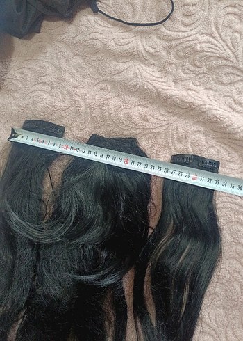 Siyah Elastik Sentetik Saç Uzantısı - Görsel 2