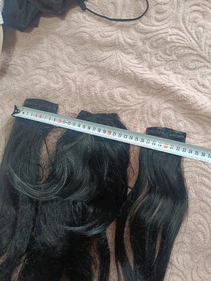 Siyah Elastik Sentetik Saç Uzantısı - Görsel 2