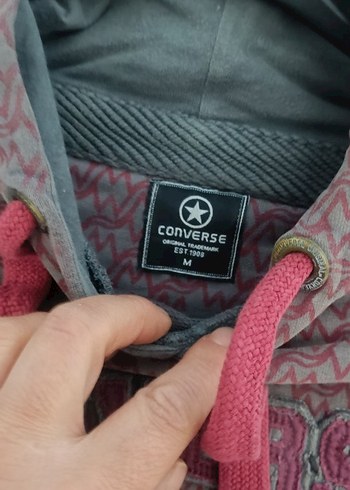 Bordo Kapüşonlu Örgü Kadın Sweatshirt - Görsel 3