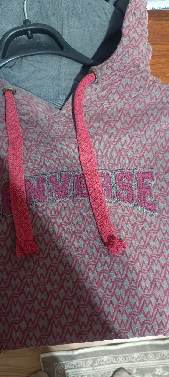 Bordo Kapüşonlu Örgü Kadın Sweatshirt - Görsel 2