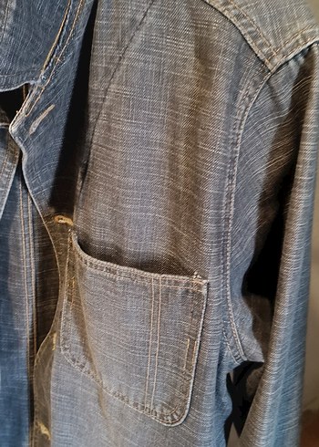 Gri Düğmeli erkek Denim Ceket - Görsel 2