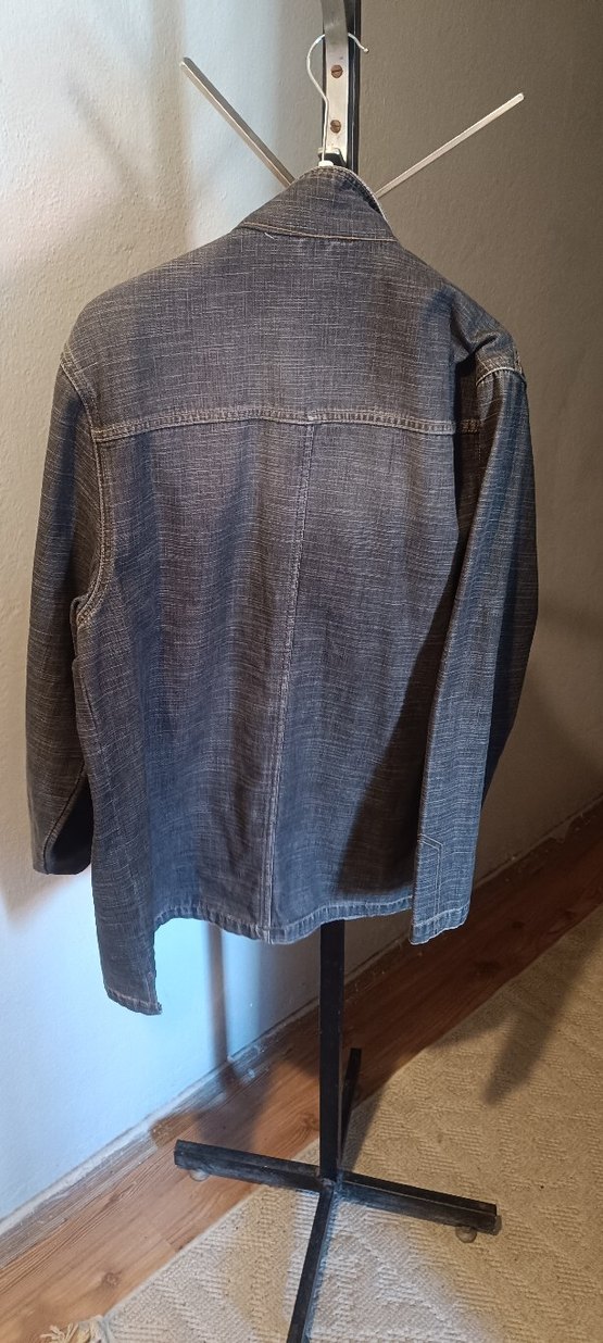 Gri Düğmeli erkek Denim Ceket - Görsel 5