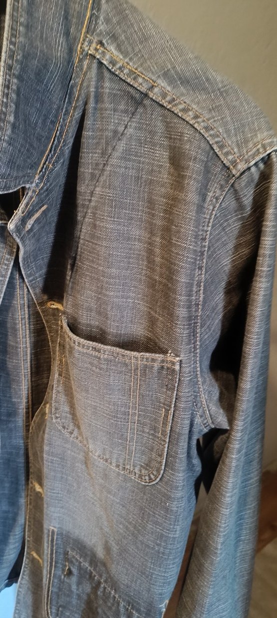 Gri Düğmeli erkek Denim Ceket - Görsel 2