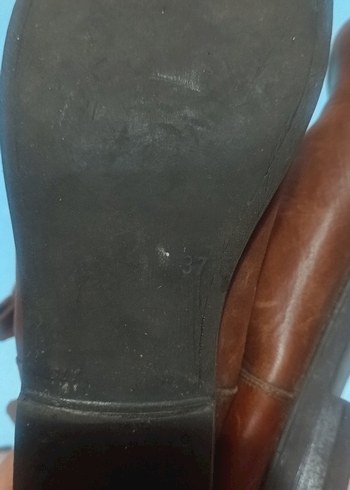 Kahverengi Deri Kadın Dolgu Topuklu Bot - Görsel 3