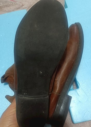 Kahverengi Deri Kadın Dolgu Topuklu Bot - Görsel 4