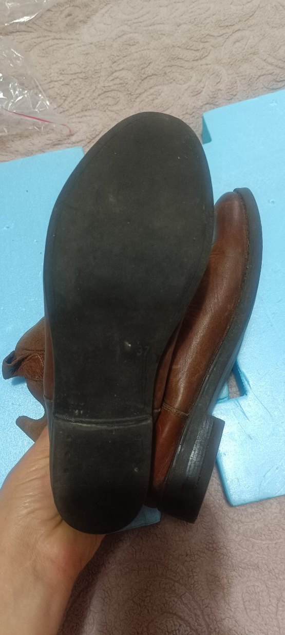 Kahverengi Deri Kadın Dolgu Topuklu Bot - Görsel 4