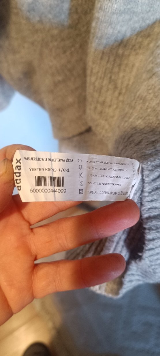 Gri Örgü Kadın Kazak - Görsel 4