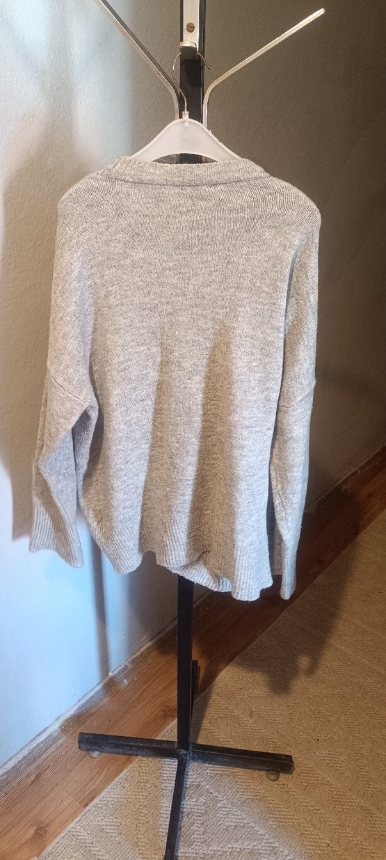 Gri Örgü Kadın Kazak - Görsel 5