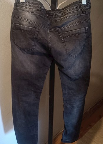 Gri Bol Kesim Erkek Kot Pantolon - Görsel 4