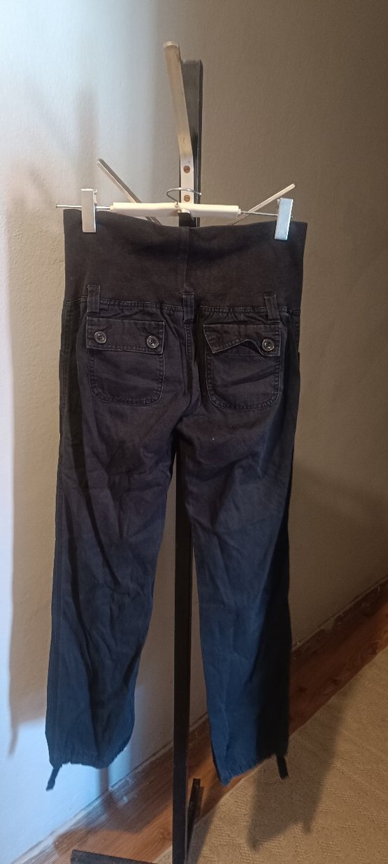 Kadın Siyah Bol Kesim Midi Kot Pantolon - Görsel 5