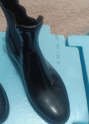 Siyah Stiletto Topuklu Lastik Kadın Bot - Görsel 2