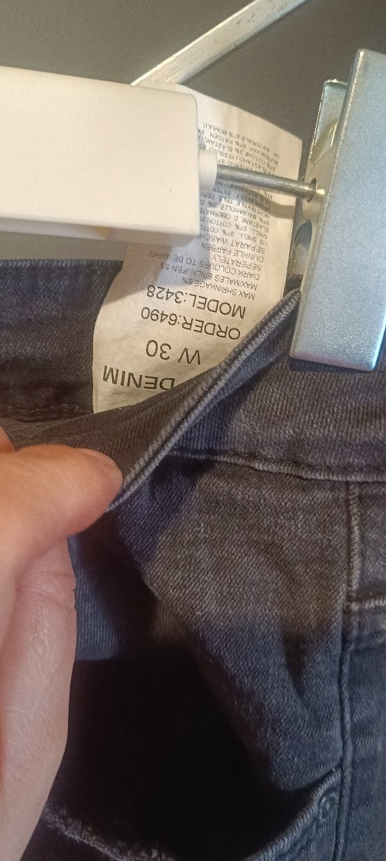 Yırtık Detaylı Koyu Gri Kadın Denim Pantolon - Görsel 3