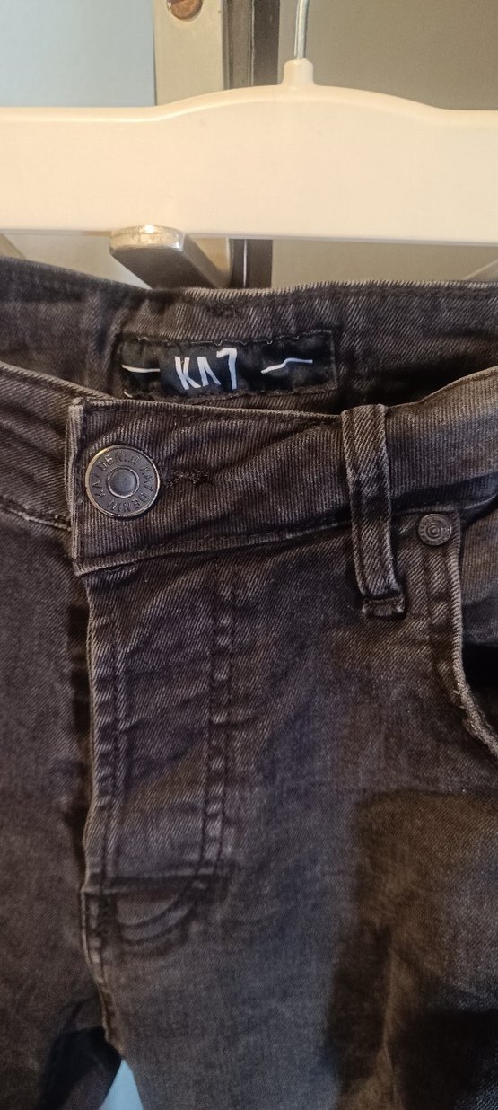 Yırtık Detaylı Koyu Gri Kadın Denim Pantolon - Görsel 2