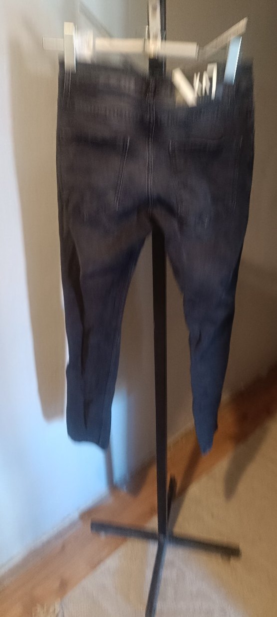 Yırtık Detaylı Koyu Gri Kadın Denim Pantolon - Görsel 5