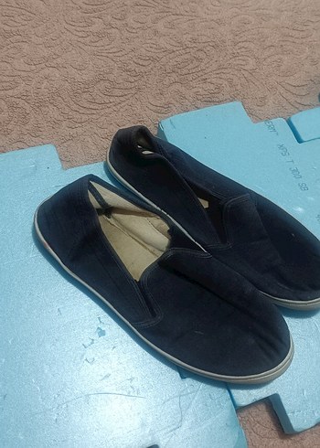 Koyu Mavi Erkek Klasik Ayakkabı Velcro - Görsel 4