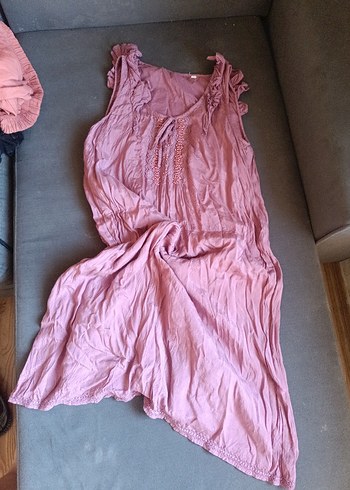 Pembe Pastel elbise - Görsel 10