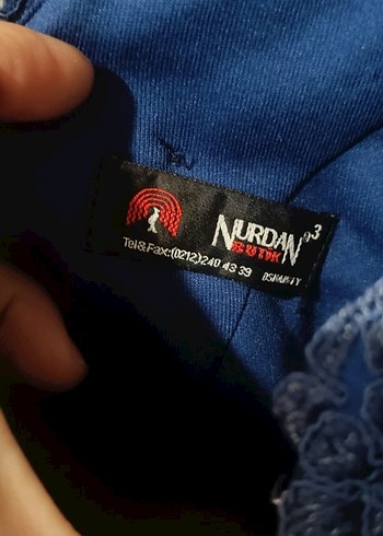 44 Beden Lacivert Dantel Detaylı Uzun Abiye Elbise