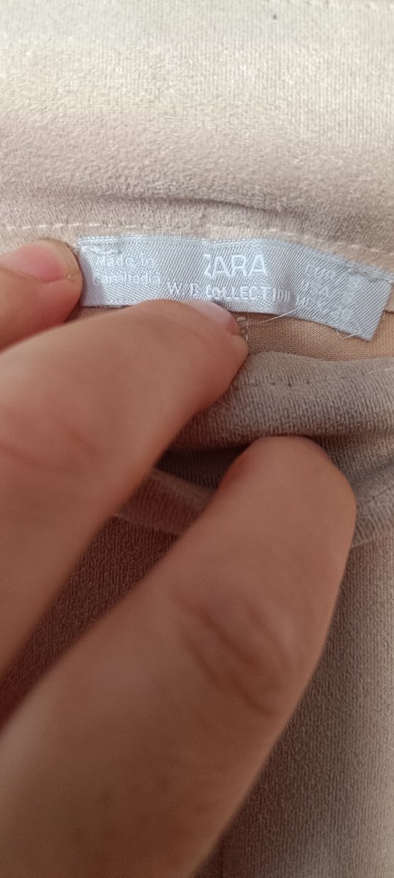 Bej Mini Deri Şort - Görsel 3