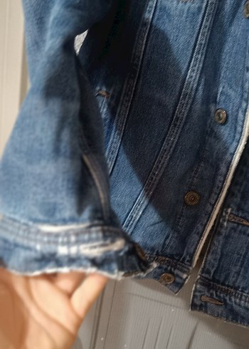 xl Beden Düğmeli Uzun Kollu Kadın Kot Ceket