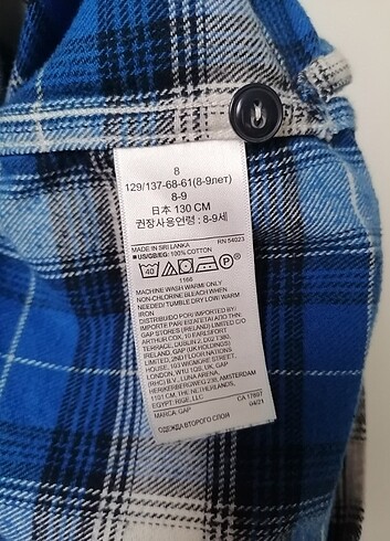 8 Yaş Beden Gap kareli oduncu gömleği