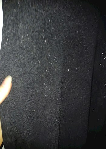 Siyah kare Yaka Uzun simli Kadın Abiye Elbise - Görsel 5