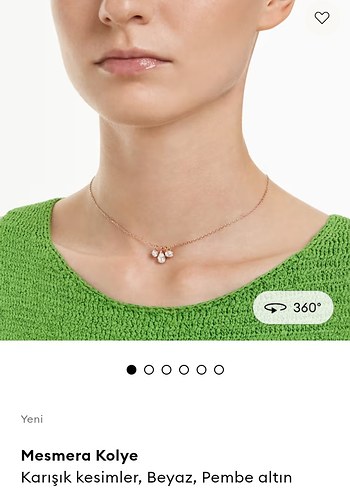 Swarovski Mesmera Pembe Altın Kolye