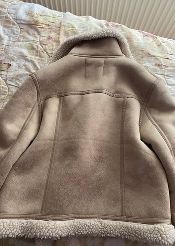 Kürk Detaylı Bej Süet Kadın Ceket - Görsel 3