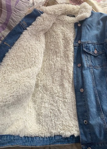 Düğmeli Mavi Kadın Kot Ceket - Görsel 2