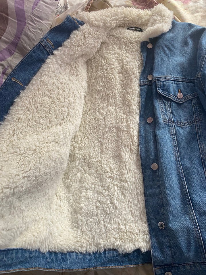 Düğmeli Mavi Kadın Kot Ceket - Görsel 2