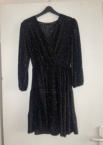 Siyah yarım Kollu Elbise - Görsel 2