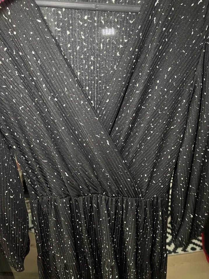 Siyah yarım Kollu Elbise - Görsel 4