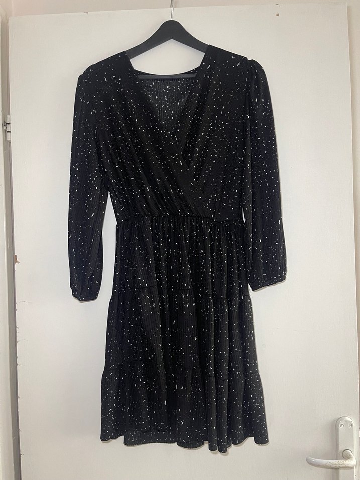 Siyah yarım Kollu Elbise - Görsel 2