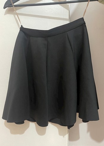 Kadın Siyah Pilili Mini Etek - Görsel 3