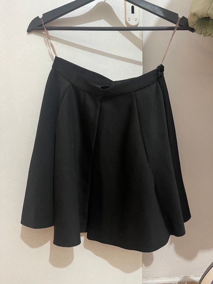 Kadın Siyah Pilili Mini Etek - Görsel 2