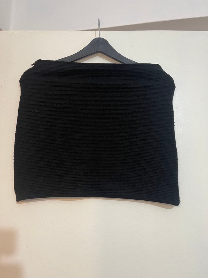 Kadın Siyah Drapeli Mini Etek - Görsel 3