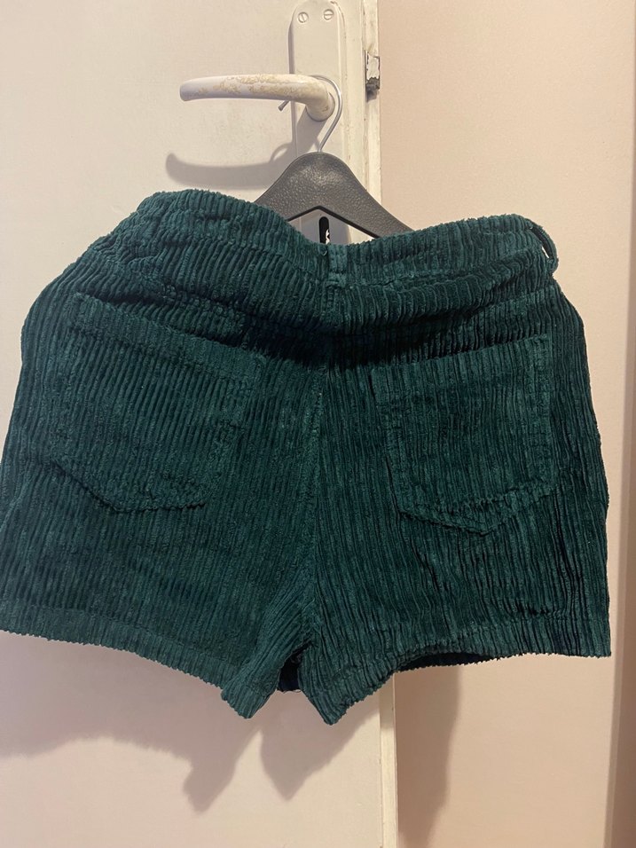 Düğmeli Koyu Yeşil Mini Etek - Görsel 3