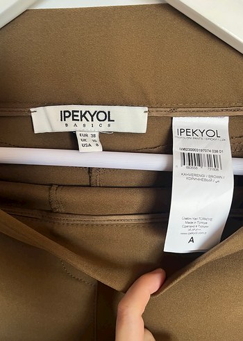 38 Beden camel Renk İpekyol Kadın Midi Kumaş Pantolon