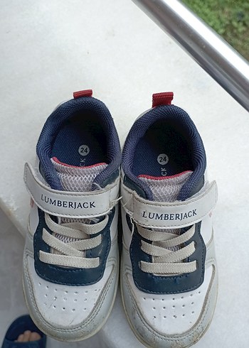 24 Beden Lumberjack Erkek Çocuk Beyaz Gri Spor Ayakkabı
