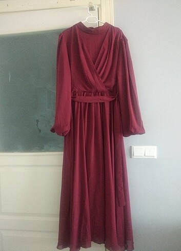 44 Beden bordo Renk Elbise