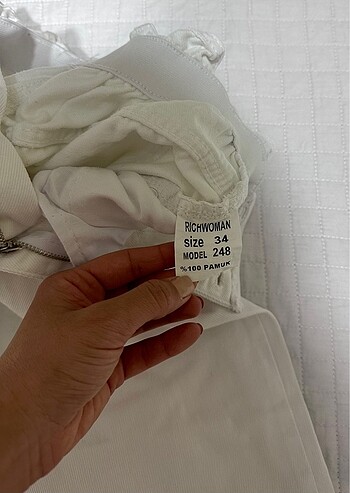 xs Beden beyaz Renk Yüksek Bel Baggy Jean