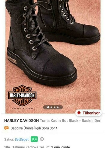 38 Beden siyah Renk Harley Davidson tums bot