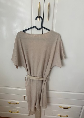 H&M Bej Kemerli V Yaka Tulum