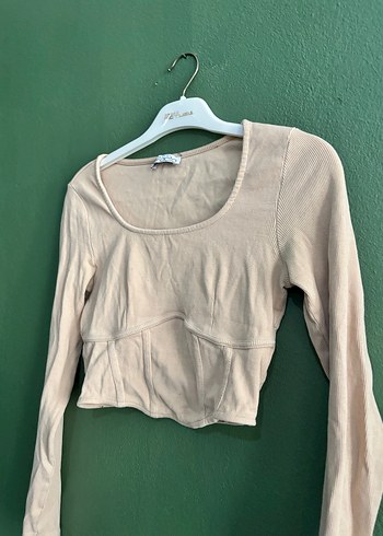 Bej Mini Fitilli Kadın Bluz - Görsel 2